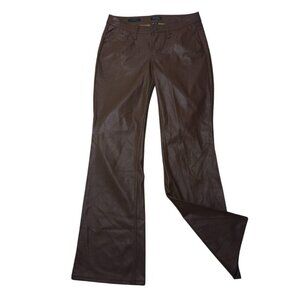 Brown Faux Leather Low-Rise Flare Pants By Wild Fable For Women, Size 2.